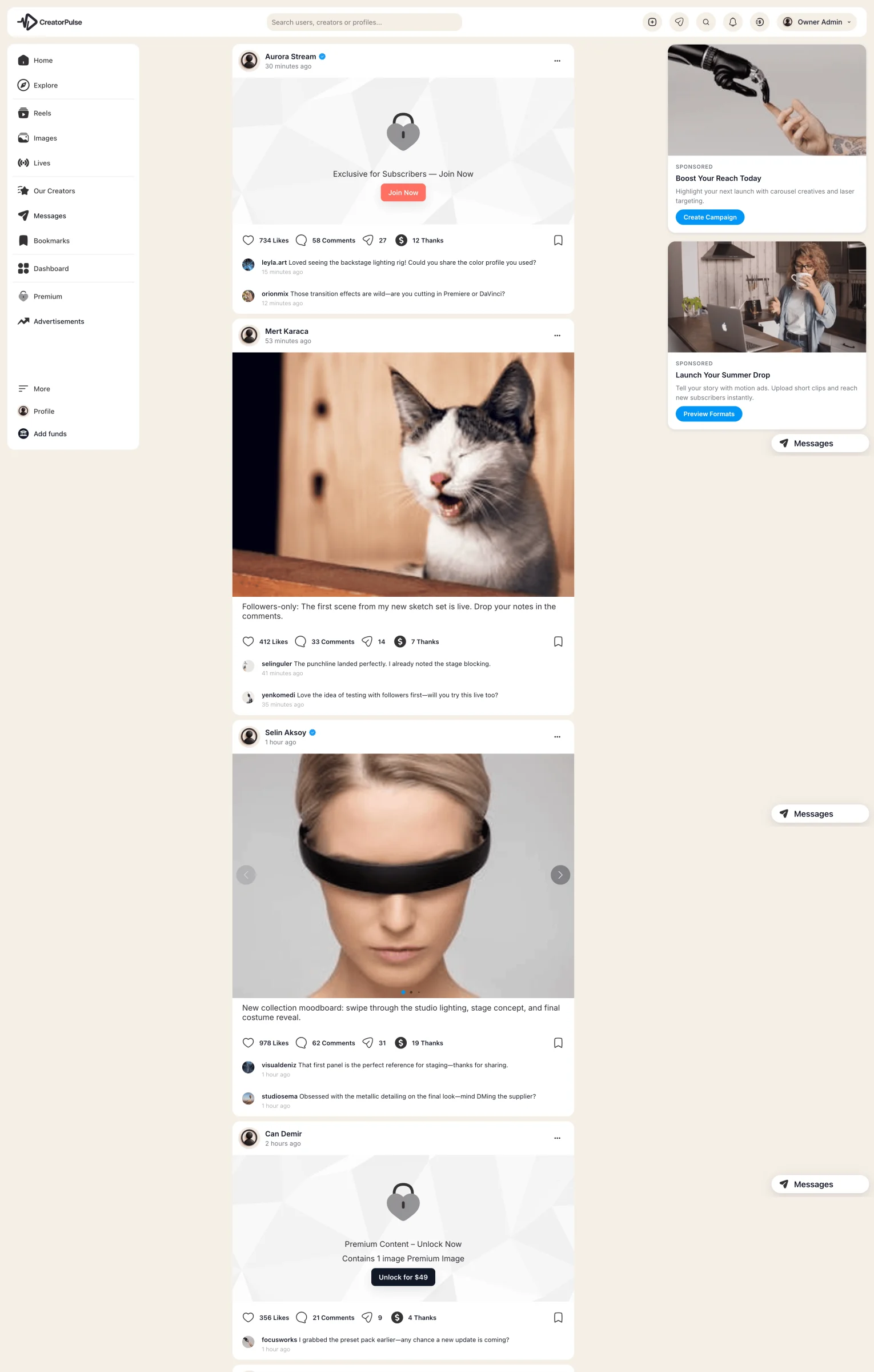 CreatorPulse interface preview